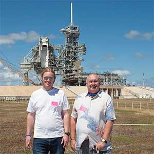 Neil Scott & Alan Morris at launch pad 39b Cape Canaveral.