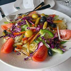 Salad course at Ramons restaurant, Los Alcazares.