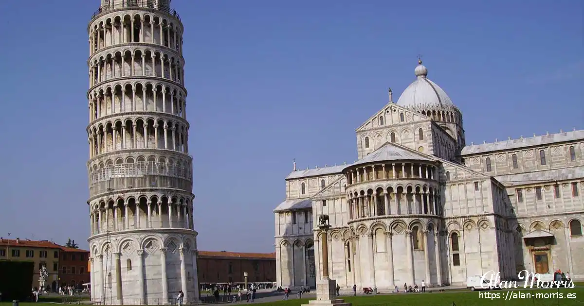 The Leaning Tower of Pisa.