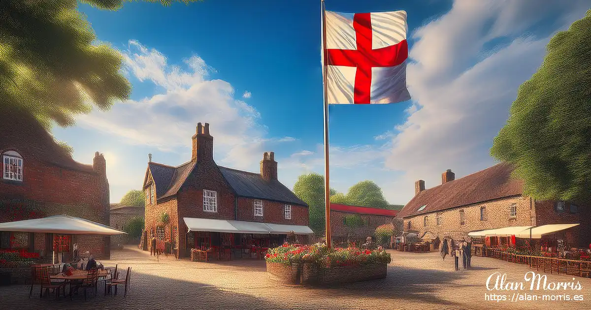 English flag flying.