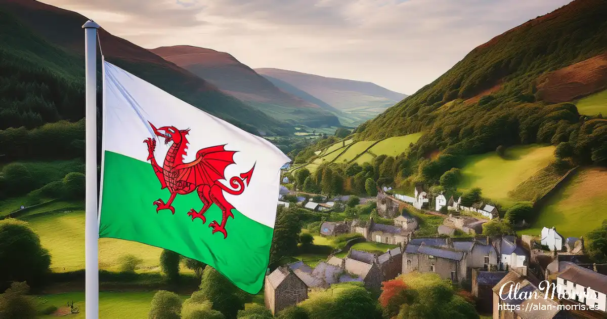 Welsh flag flying.