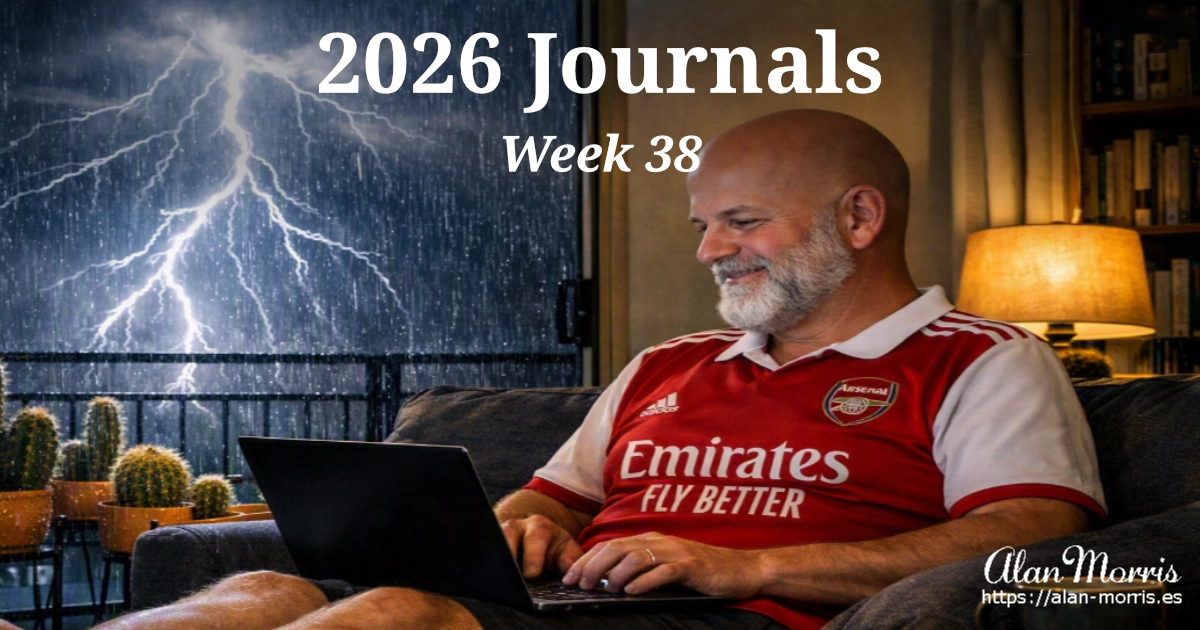 Alan Morris focused on his laptop during a lightning storm.