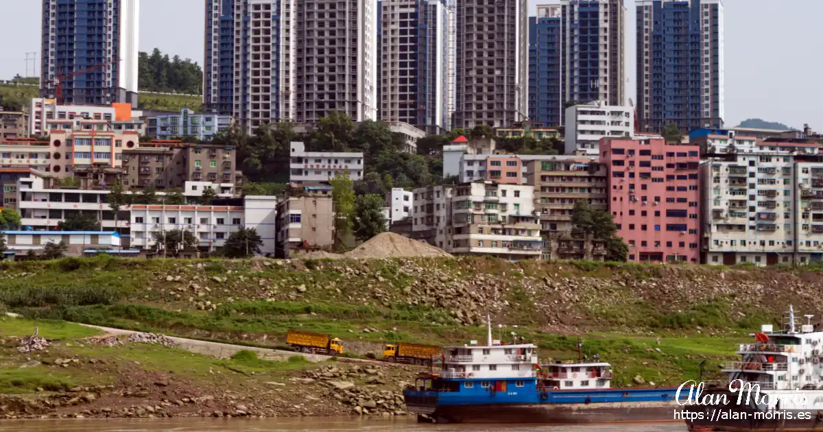 Chongqing skyline from the Yangtze river.