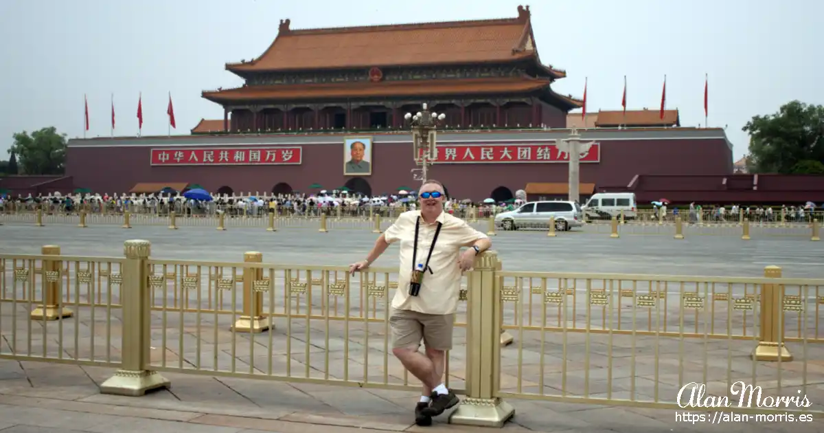 Alan Morris in Tiananmen Square outside the Forbidden City.