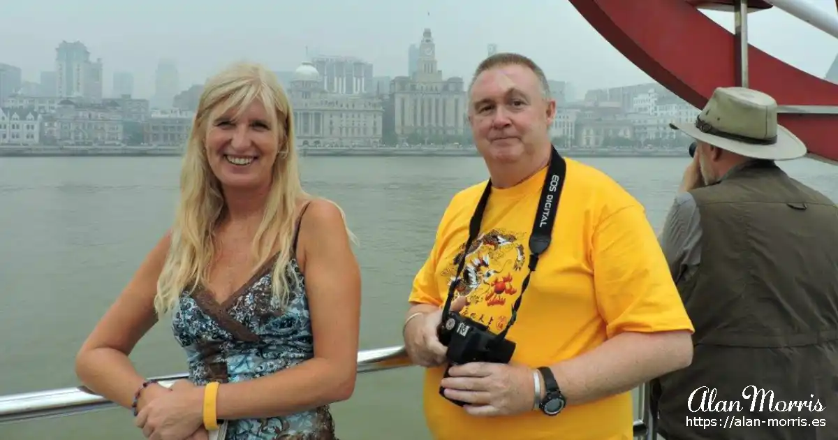 Mel and Alan on the Huangpu River tour.