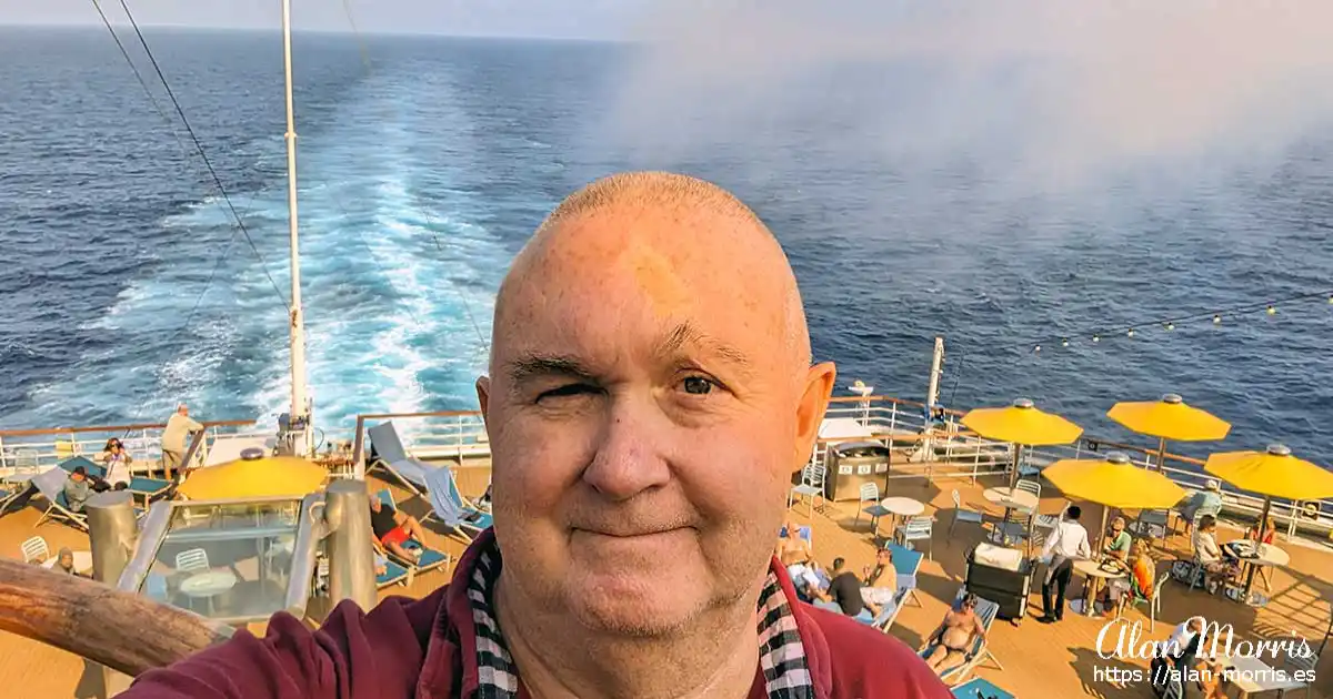 Alan Morris on the Costa Favolosa sailing to Tenerife.