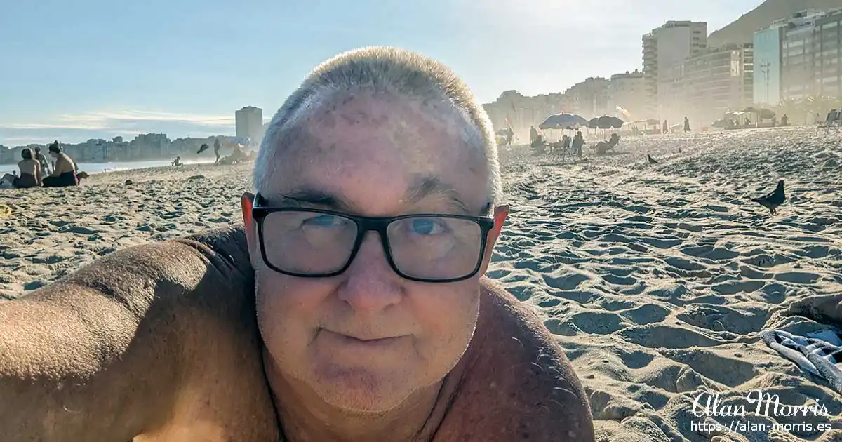 Alan Morris on Copacabana Beach, Rio de Janeiro.