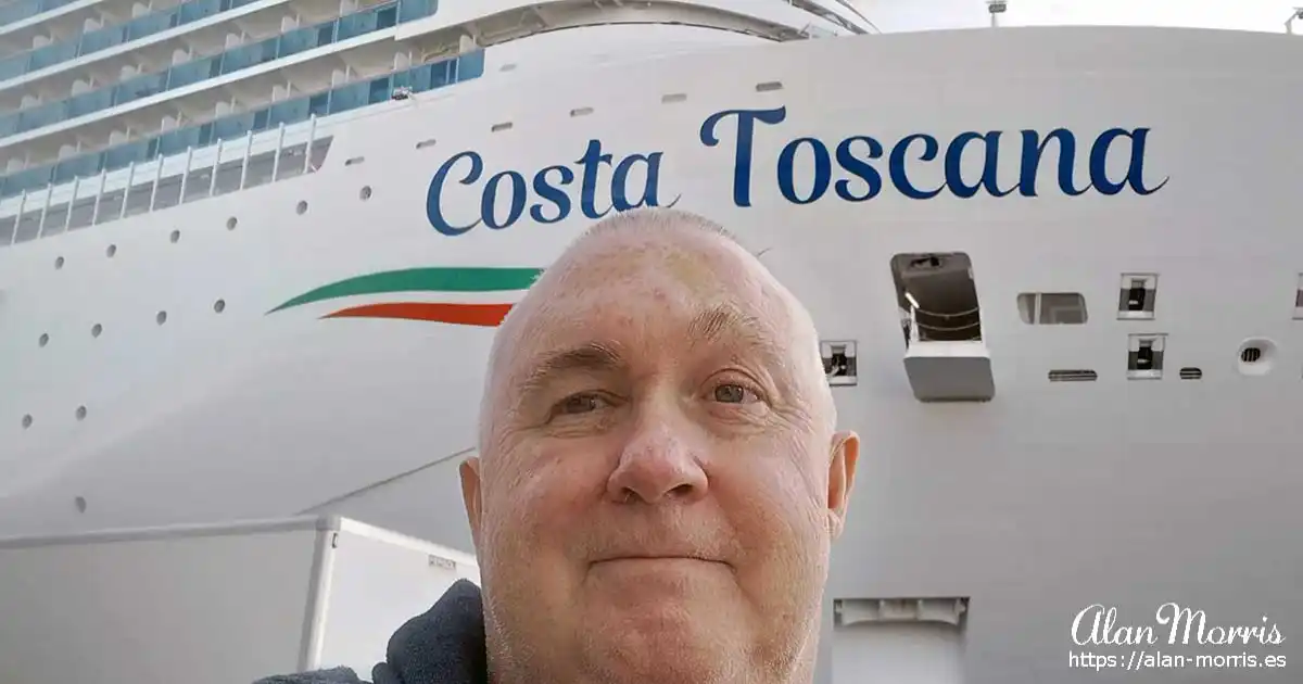 Alan Morris next to the Costa Toscana.