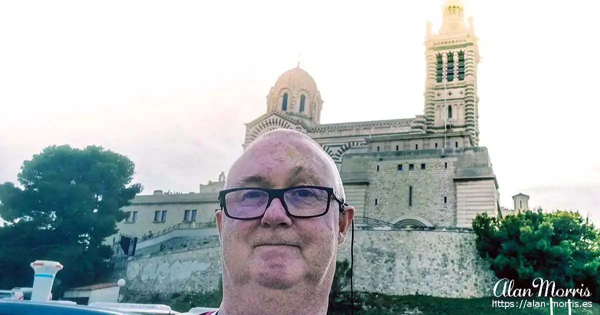 Alan Morris by the Notre-Dame de la Garde Cathedral.