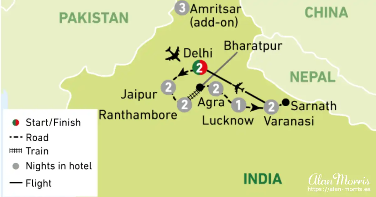 India tour map.