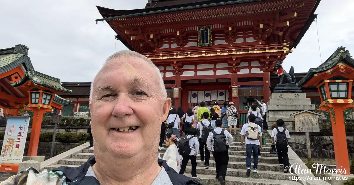 Alan Morris in front of the Komakitsune shrine in Kyoto.