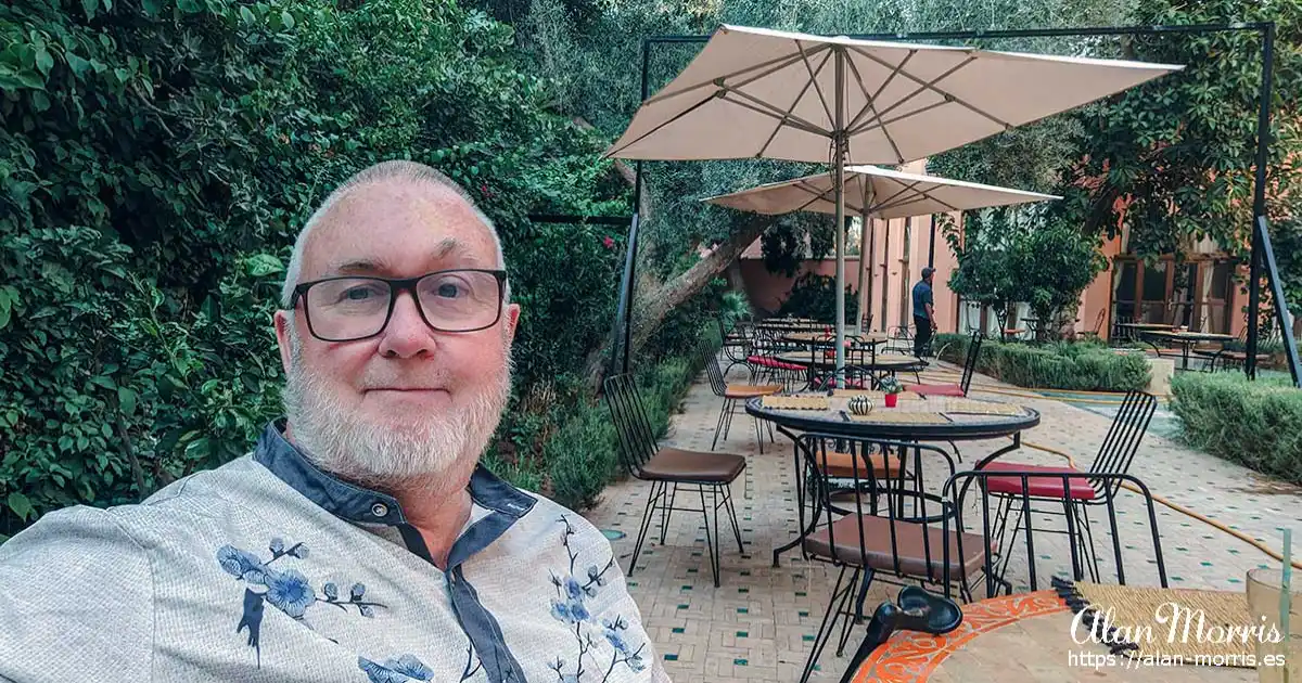 Alan Morris at the Restaurant Le Jardin Ben Youssef.