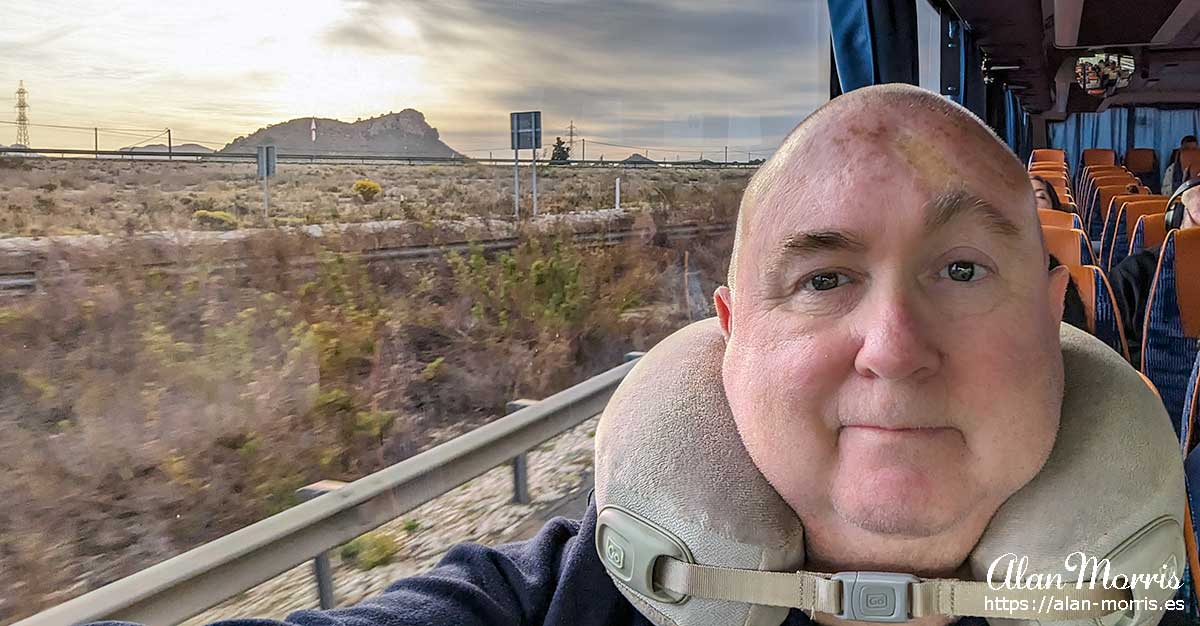 Alan Morris on a coach from Torre Pacheco to Albacete.