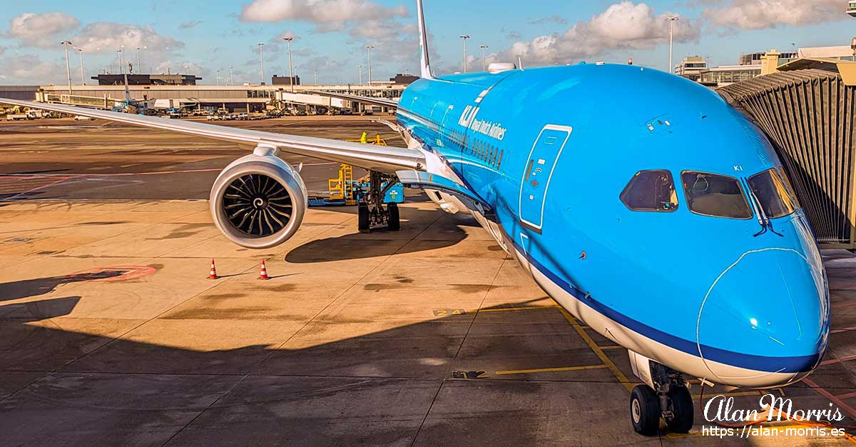 KLM plane at Amsterdams Schipol airport.