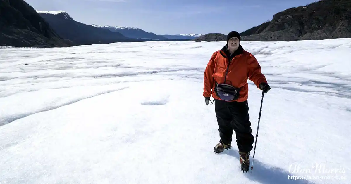 Alan Morris on the Mendenhall Glacier, Juneau, Alaska.