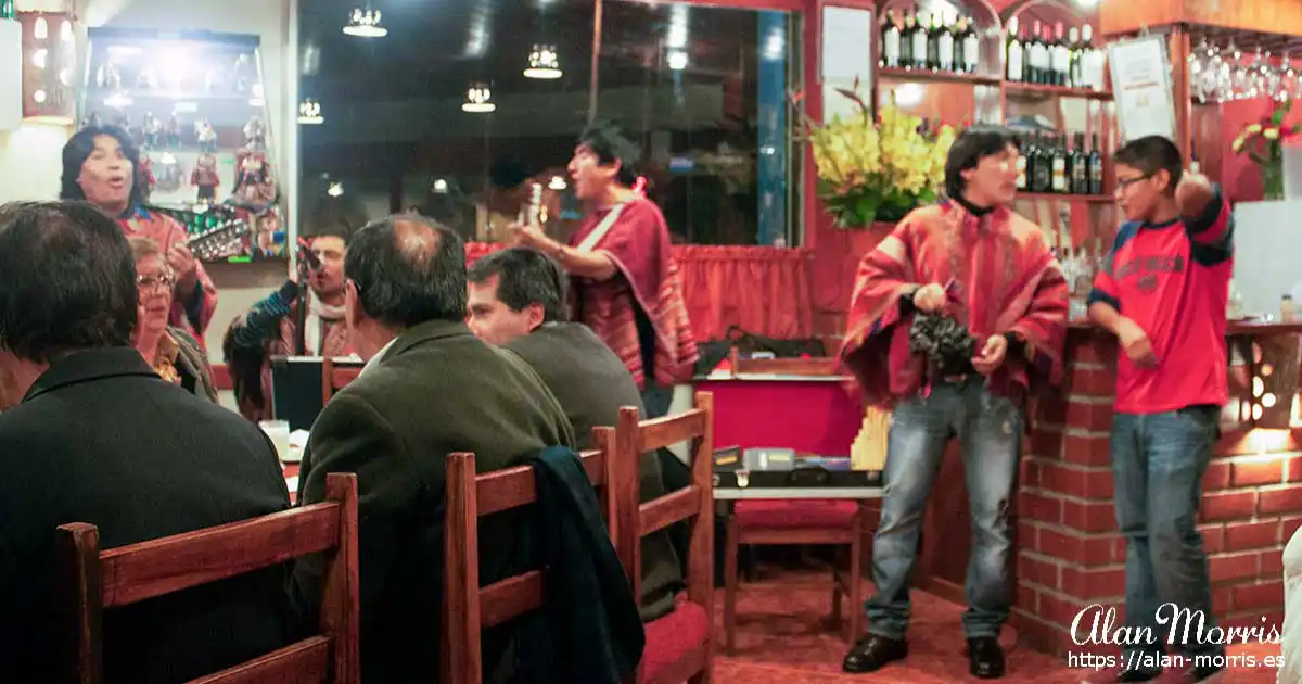 Restaurant band in Cuzco, Peru.