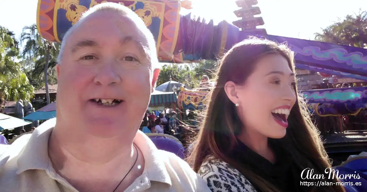 Alan and Karys on The Magic Carpets of Aladdin.