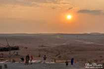 Sunset in the Agafay desert near Marrakech, Morocco.