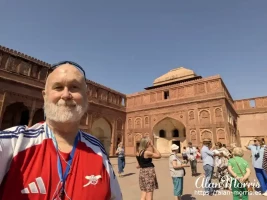 Alan Morris at the Jahangiri Mahal, Agra Fort. Alan Morris at the Jahangiri Mahal, Agra Fort.