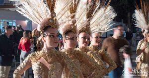 Young ladies in Carnival dress.