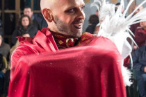 Man dressed as a demon in the Aguilas Carnival.