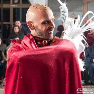 Man dressed as a demon in the Aguilas Carnival.