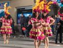 Men in coloured dresses, Aguilas Carnival.