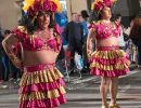 Men in coloured dresses, Aguilas Carnival.