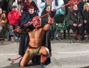 Man dressed as a demon in the Aguilas Carnival.