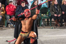 Man dressed as a demon in the Aguilas Carnival.