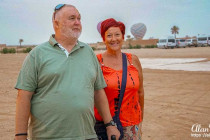 Alan Morris and Lisa Biles in the desert.