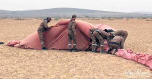 The ground crew from the company we flew with packed up the balloon. The ground crew from the company we flew with packed up the balloon.