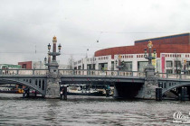 Bridge over a canal in Amsterdam.
