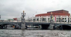 Bridge over a canal in Amsterdam.