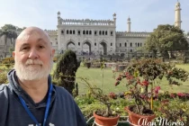 Alan Morris in a garden at the Bara Imambara in Lucknow.