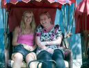 Melanie Lunn & Tracy Good in a tuk tuk in the Beijing Hutongs.