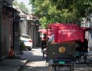 Tuk tuk traffic jam in the Beijing Hutongs.