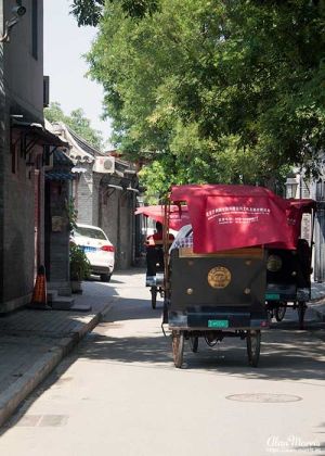 Tuk tuk traffic jam in the Beijing Hutongs.