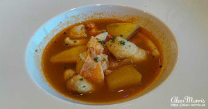 Seafood soup on the Costa Diadema.