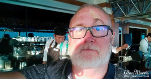 Alan Morris at the sunset bar on the Costa Diadema.