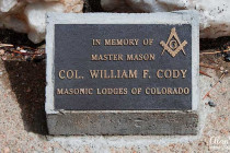 Memorial plaque on Buffalo Bills grave.