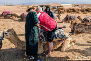 Alan Morris, trying to get on a camel. Alan Morris, trying to get on a camel.