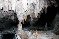 Stalactites and stalagmites in Carlsbad Caverns.