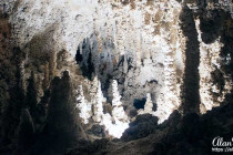 Stalactites and stalagmites in Carlsbad Caverns.