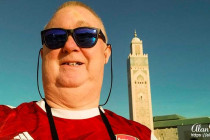 Alan Morris outside the Hassan II Mosque in Casablanca.