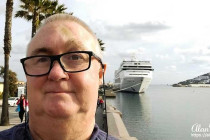 Alan Morris stood near the MSC Lirica at the port in Ceuta.