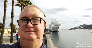 Alan Morris stood near the MSC Lirica at the port in Ceuta.