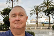 Alan Morris stood near the MSC Lirica at the port in Ceuta.