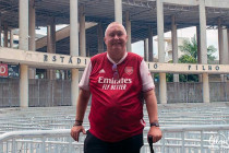 Alan Morris stood in front of the Maracana Stadium in Rio de Janeiro.