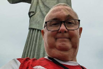 Alan Morris, next to the Christ the Redeemer statue.
